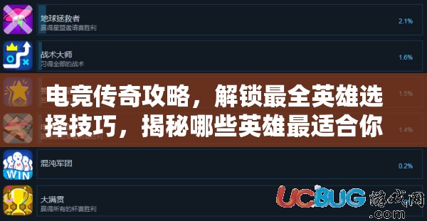 电竞传奇攻略，解锁最全英雄选择技巧，揭秘哪些英雄最适合你的战术风格