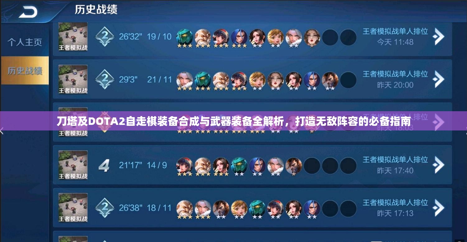 刀塔及DOTA2自走棋装备合成与武器装备全解析，打造无敌阵容的必备指南