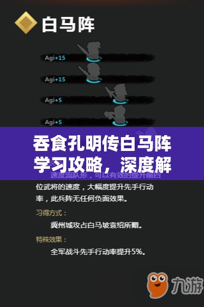 吞食孔明传白马阵学习攻略，深度解析阵法白马阵的学习方法与技巧