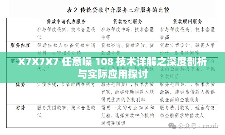 X7X7X7 任意噪 108 技术详解之深度剖析与实际应用探讨