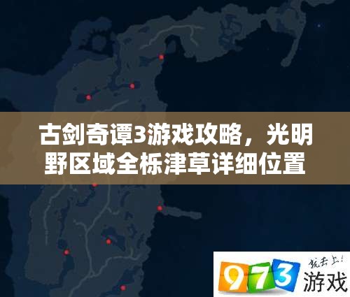 古剑奇谭3游戏攻略，光明野区域全栎津草详细位置大揭秘