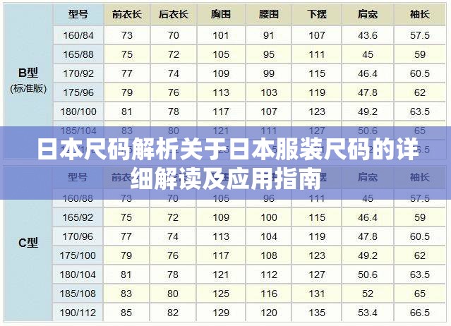 日本尺码解析关于日本服装尺码的详细解读及应用指南