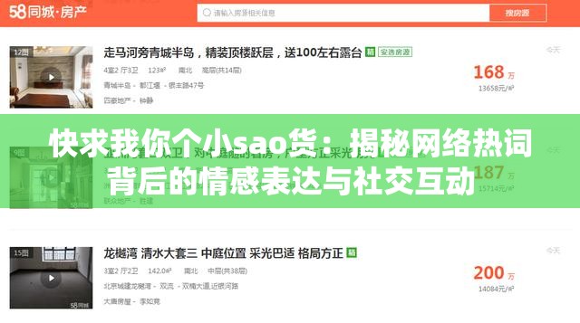 快求我你个小sao货：揭秘网络热词背后的情感表达与社交互动