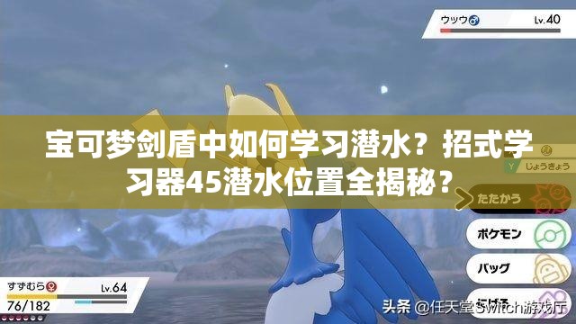 宝可梦剑盾中如何学习潜水？招式学习器45潜水位置全揭秘？