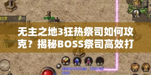 无主之地3狂热祭司如何攻克？揭秘BOSS祭司高效打法攻略