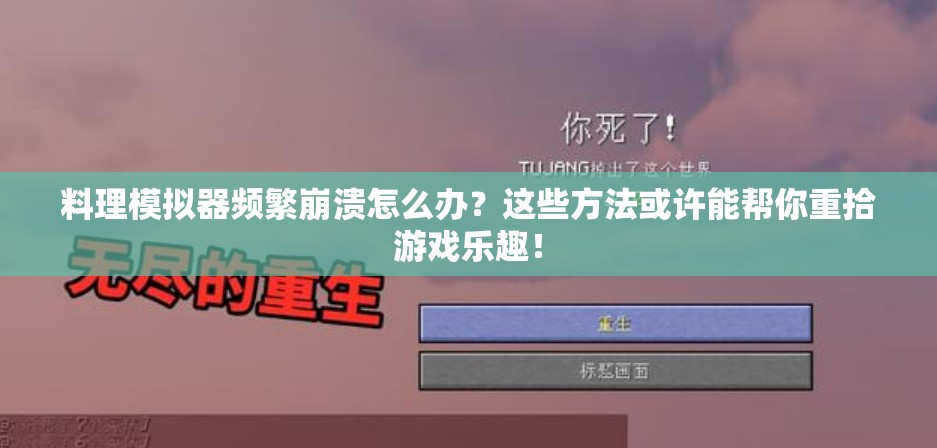 料理模拟器频繁崩溃怎么办？这些方法或许能帮你重拾游戏乐趣！